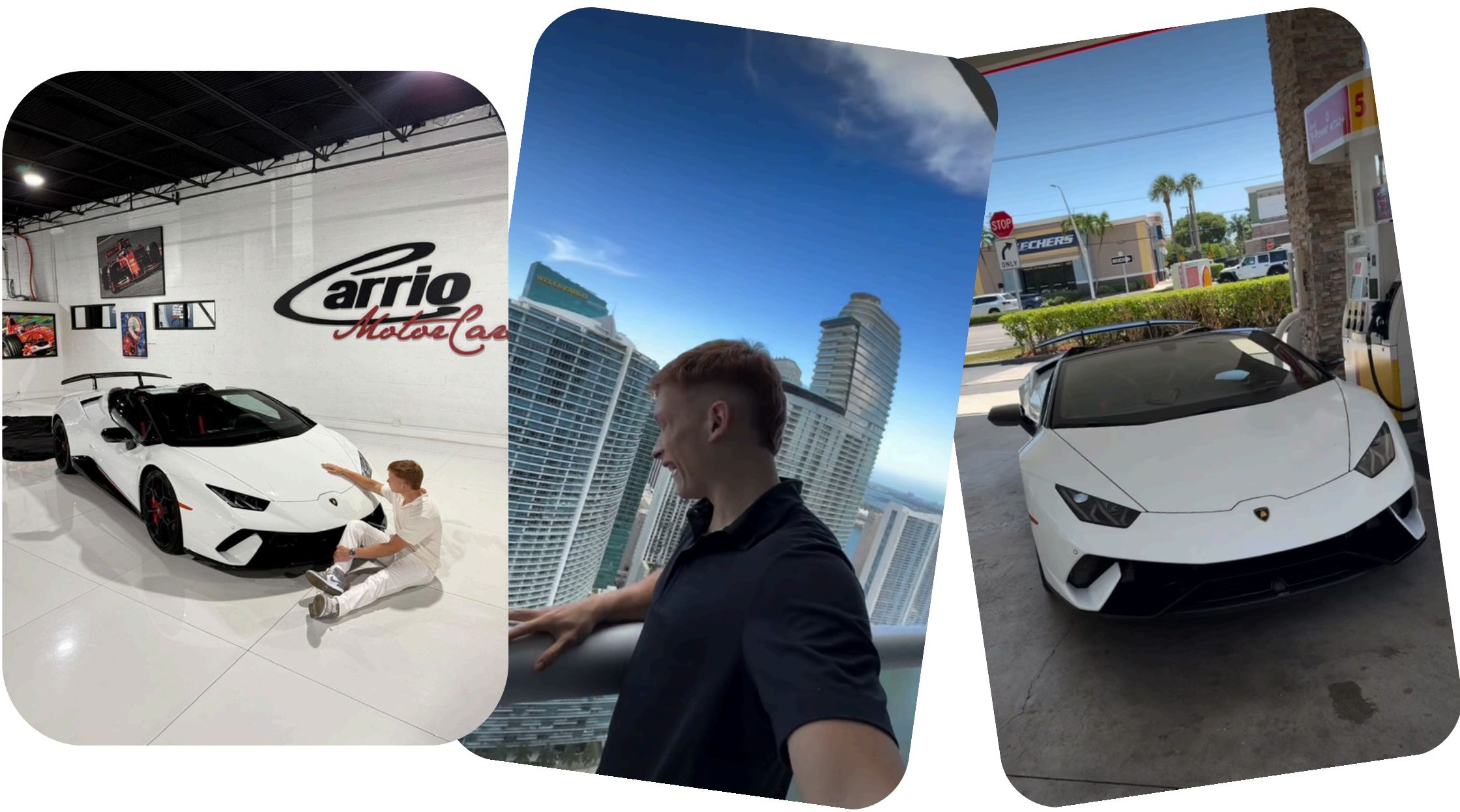 Matías con su Lamborghini en Miami — foto 1
